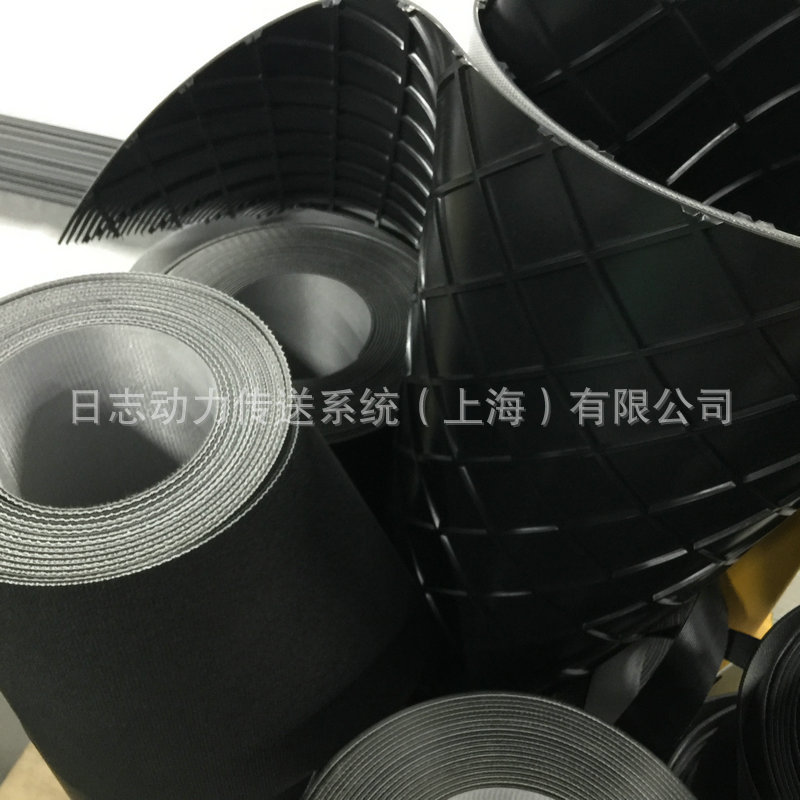 PVC輸送帶 黑色格子紋 齒接環(huán)形輸送帶 對齒大圖